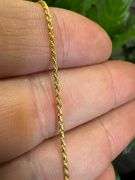 14k Yellow Gold Solid Diamond-Cut Rope Link Chain 1.1mm Necklace 20"