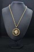 Bicentennial 14 Kt Gold Plated Replica Half Dollar Pendant