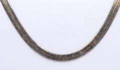 Italian vintage 925 sterling silver herringbone chain necklace