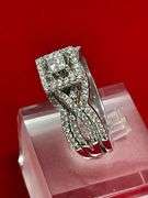 CERTIFIED 14K WHITE GOLD DIAMOND RING.  1.25 CARAT