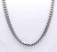 14kt White gold Cuban link heavy chain necklace