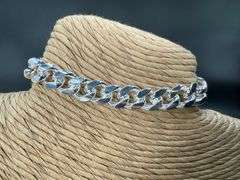Sterling Silver Solid Miami Cuban Link Chain 9.2mm 925 Italy Heavy Curb Bracelet 8" Inch