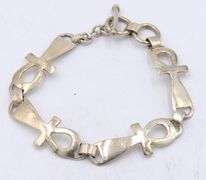 Vintage 925 sterling silver cross link bracelet