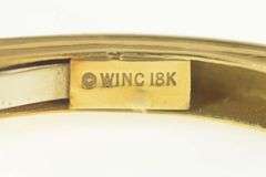 18K Yellow Gold Robert Wander Winc Diamond Scroll Cuff Bracelet