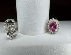 Sparkling Mind Blowing 1.75 Cttw Natural VVs1 Brilliant Pink Topaz Earrings