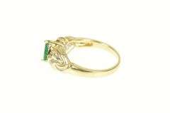 14K Yellow Gold 0.91 Ctw Natural Emerald Diamond Engagement Ring