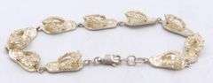 Vintage 925 sterling silver flip flop link bracelet