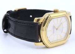 Tiffany & Co mark coupe 32mm quartz black leather strap watch