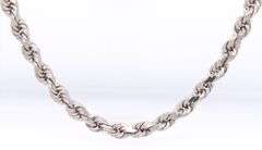 Rope chain necklace in 14kt white gold
