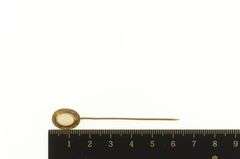 14K Yellow Gold Victorian Ornate Scroll Trim Natural Opal Stick Pin