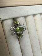 Sterling Silver Natural Gemstone Perdiot Ring Size 6