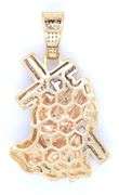 10kt Yellow gold diamond praying pendant