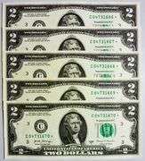 (5) Superb Crisp 2017A $2 Star Notes Philadelphia-Consecutive!