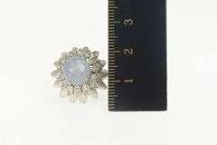 14K Yellow Gold 4.71 Ctw Blue Star Sapphire Diamond Cocktail Ring