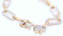 14kt Yellow gold diamond link bracelet