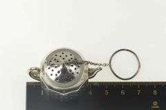 Sterling Silver Tea Pot Steeper Infuser Articulated Chain Ring