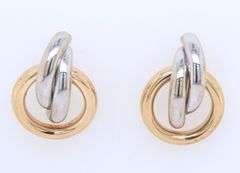14kt Yellow and white gold loop earrings