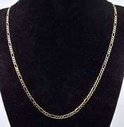 Handsome 14K Yellow Gold Figaro Chain Necklace