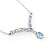Breathtaking Natural Swiss Blue Topaz Necklace