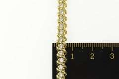 14K Yellow Gold 1.50 Ctw Classic Wavy Link Diamond Tennis Bracelet
