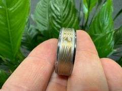 Men's Tungsten Carbide Gold Color Design Wedding Band Comfort Fit Ring Size 12