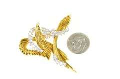 18K Yellow Gold 2.70 Ctw Diamond Ornate Designer Statement Pin/Brooch