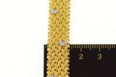 18K Yellow Gold La Pepita 0.76 Ctw Diamond Woven Chain Bracelet