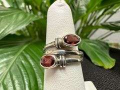 Sterling Silver Natural Gemstone Garnet Ring Size 6