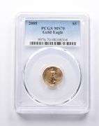 MS70 2005 $5 American Gold Eagle 1/10 Oz Gold PCGS
