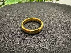 Men's Tungsten Carbide Thin Gold Color Tone Band Wedding Band Comfort Fit Ring Size 8
