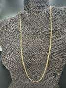 10k Yellow Gold Solid Curb Chain 2.5mm Link Necklace 24"