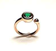 14 Kt Rose Gold Overlay Lab Created Emerald Ring