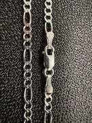 14k White Gold Solid Figaro Link Chain 2.6mm Necklace 16"