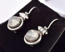 Sterling Silver Moonstone Dangle Earrings
