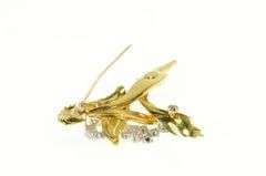 18K Yellow Gold 2.70 Ctw Diamond Ornate Designer Statement Pin/Brooch