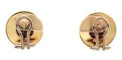Woven Dome Button Omega Backing Earrings in 18K