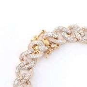 18 Kt Tri-Layered Gold Plate 96 Count Natural White I-J Diamond Tennis Bracelet