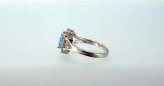 4 Ct VVs1 Natural Swiss Blue Topaz Ring