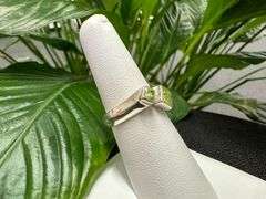 Sterling Silver Gemstone Natural Peridot Ring Size 7