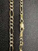 10k Yellow Gold Solid Pave Figaro Link Chain 3.3mm Bracelet 8"
