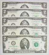 (5) Superb Crisp 2017A $2 Star Notes San Francisco-Consecutive!