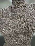 14k White Gold Solid Box Link Chain 0.6mm Necklace 24"