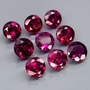 Premium 6.85ct round cut cherry red Garnet set