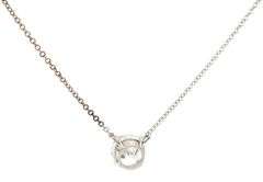 GIA Certified 0.96ct Round Diamond Solitaire Pendant Necklace in 14K