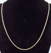 Spectacular 14K Yellow Gold Rope Chain Necklace