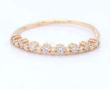 14kt Yellow gold 0.15ctw eight stone diamond band