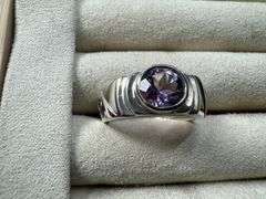 Sterling Silver Natural Gemstone Amethyst Ring Size 7