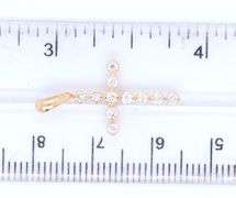 14kt Yellow gold approximate 0.25ctw diamond cross pendant