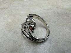 Sterling Silver Gemstone Natural Garnet Ring Size 10