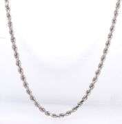 Rope chain necklace in 14kt white gold